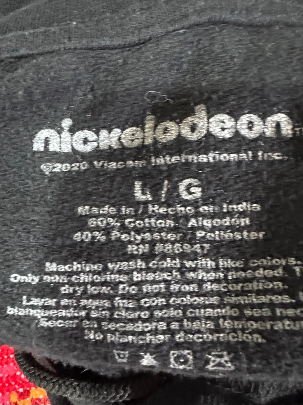 Nickelodeon Black Zip-Up Hoodie with Colorful Rugrats Embroidery